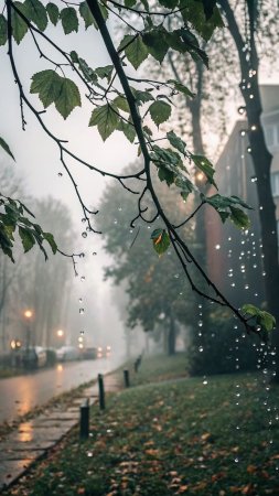 Rainy autumn скачать фон 1080 x 1920