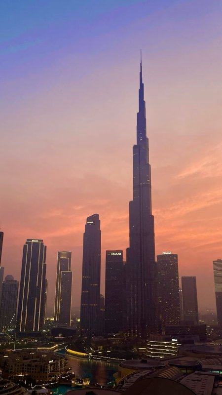 Burj khalifa dubai sunset скачать фон 1080 x 1920