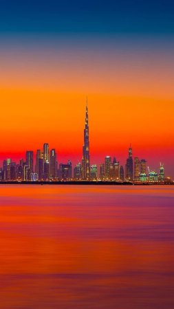 Skyline of dubai скачать фон 720 x 1280