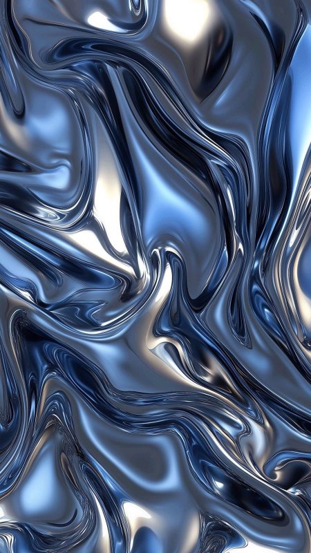 Ai generated fluid metallic waves background скачать фон 1080 x 1920