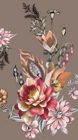 Цветок акварель скачать фон 2160 x 3840
