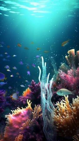 Море подводный мир скачать фон 1080 x 1920