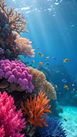 Ocean underwater coral reef wallpaper скачать фон 1080 x 1920
