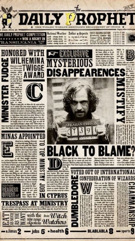 Ежедневный пророк гарри поттер скачать фон 1080 x 1920