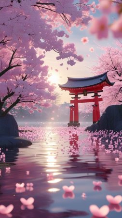Sakura cherry blossom скачать фон 1080 x 1920