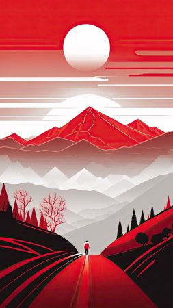 Векторная графика пейзаж