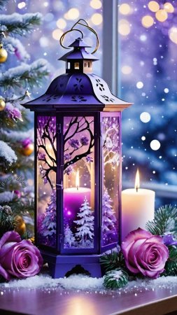 Новогодние фонарики скачать фон 1080 x 1920