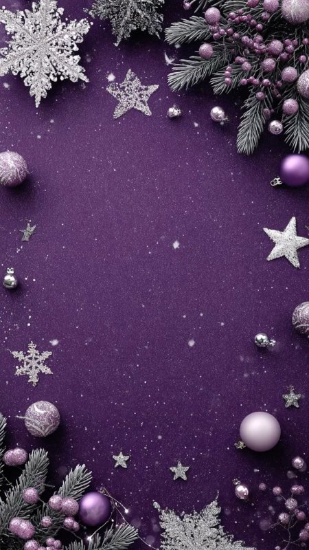 Фиолетовый новогодний фон скачать фон 1080 x 1920
