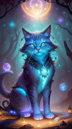 Магические коты скачать фон 1080 x 1920