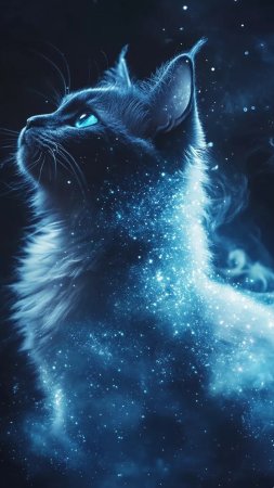 Звездный кот скачать фон 1080 x 1920