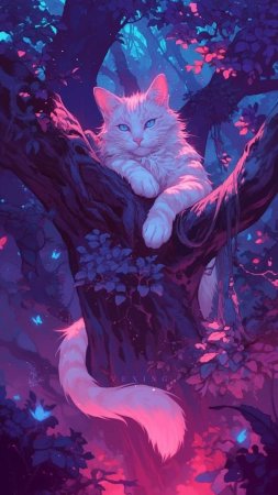 Арт кошка скачать фон 1080 x 1920
