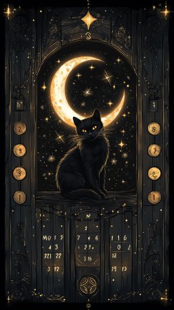 Witchy cat скачать фон 2160 x 3840