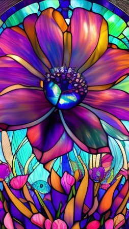 Stained glass art скачать фон 1424 x 2532