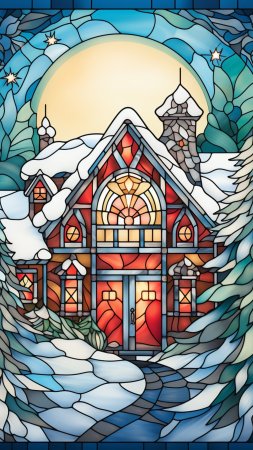 Stained glass window скачать фон 2160 x 3840