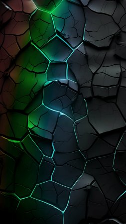 Обои трещины неон