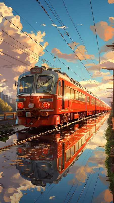 Поезд красивый скачать фон 1080 x 1920