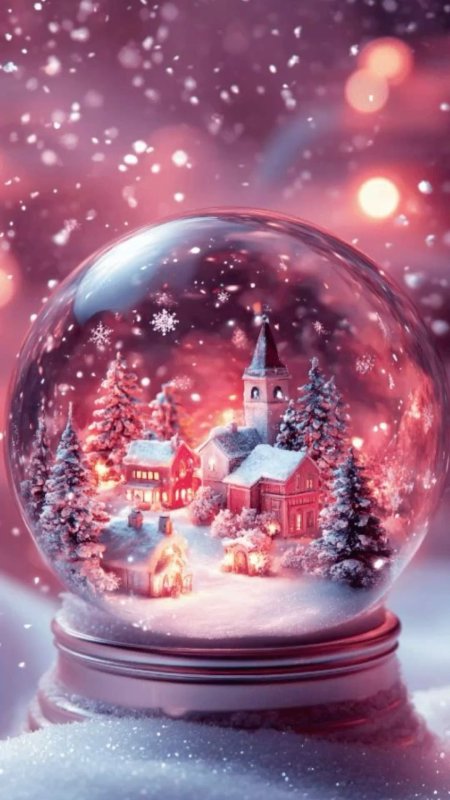 Snow globe christmas скачать фон 1080 x 1920