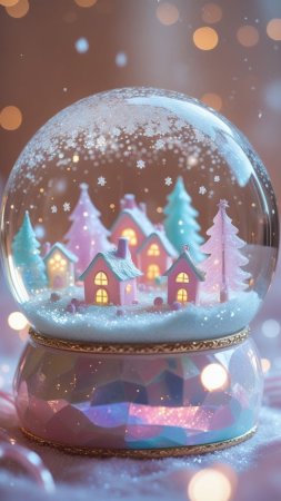 Magical snow globe скачать фон 1080 x 1920