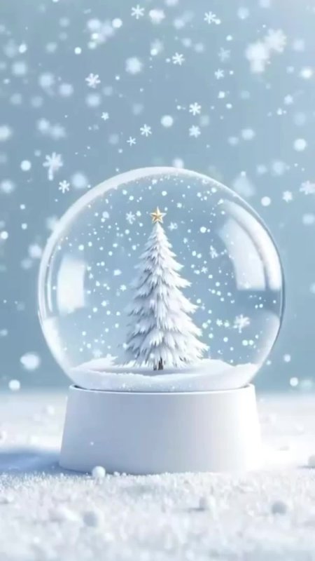 Новогодний снежный шар скачать фон 1080 x 1920
