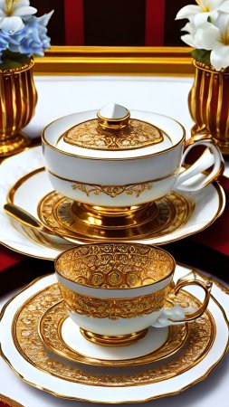 Чайный сервиз falkenporzellan ideal gold скачать фон 1080 x 1920