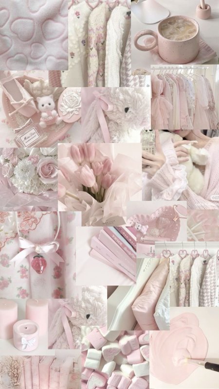 Light pink aesthetic collage