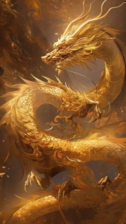 Golden dragon скачать фон 720 x 1280