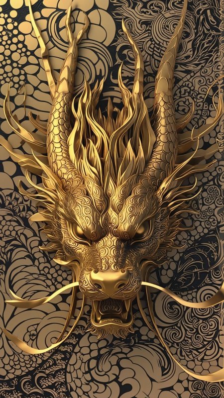 Gold dragon скачать фон 1080 x 1920