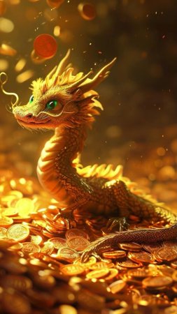 Денежный дракон скачать фон 1080 x 1920