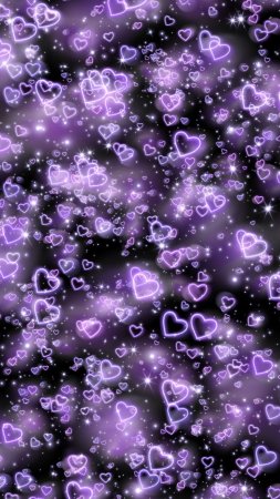 Фиолетовые сердечки обои скачать фон 2160 x 3840