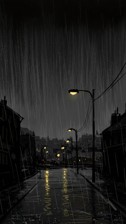 Rainy night скачать фон 2160 x 3840