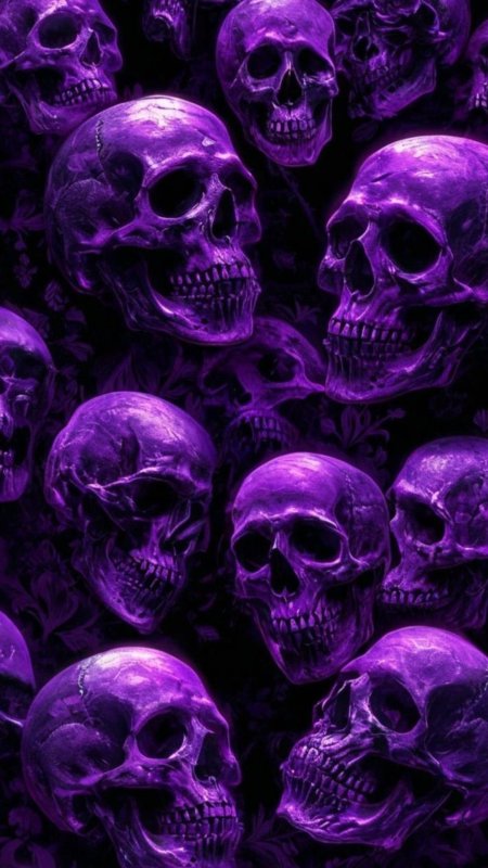 Purple skull скачать фон 1080 x 1920