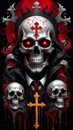 Череп с крестом скачать фон 2160 x 3840
