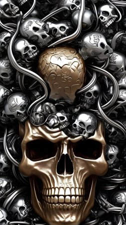 Metal skull скачать фон 1080 x 1920