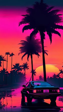 Retrowave sunset