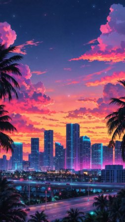Synthwave sunset