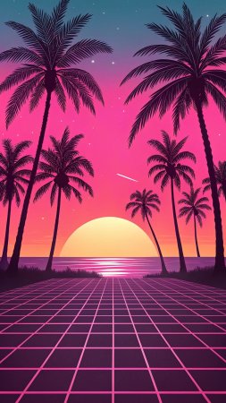 Synthwave sunrise