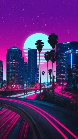 Synthwave city