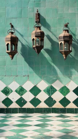 Moroccan courtyard скачать фон 1080 x 1920