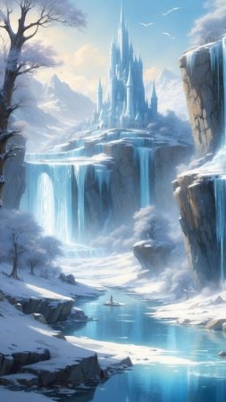 Frozen waterfall