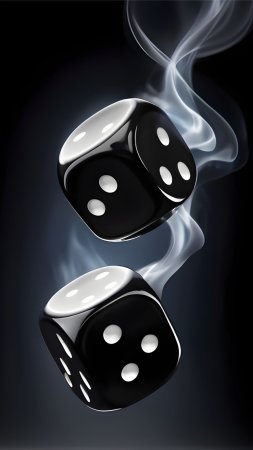 Игральные кости на чёрном фоне