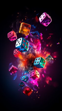Colorful dice wallpaper background