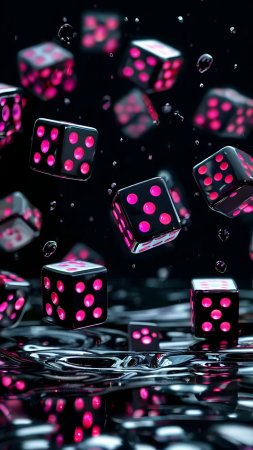 Игральные кубики на черном фоне