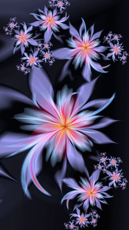 Красивые фантастические цветы скачать фон 1080 x 1920