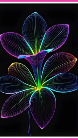 Цветы неон скачать фон 1080 x 1920