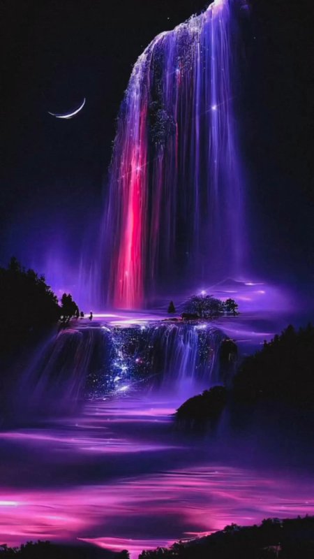 Ночной водопад