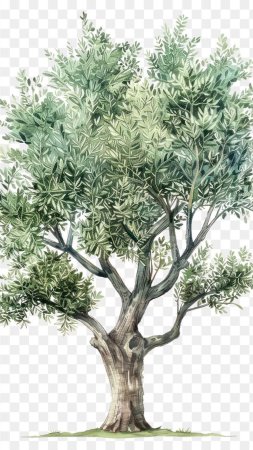 Watercolor olive tree illustration скачать фон 1080 x 1920