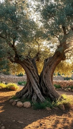 Old olive tree скачать фон 720 x 1280