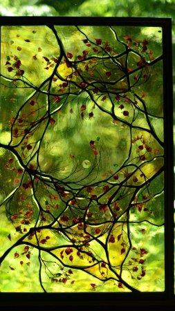 Stained glass window скачать фон 1424 x 2532