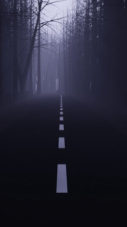 Мрачная дорога скачать фон 1424 x 2532