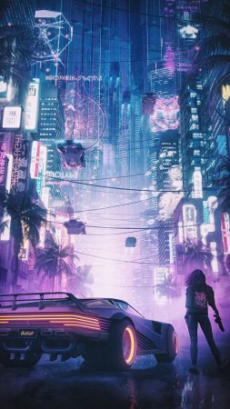 Город найт сити cyberpunk неон